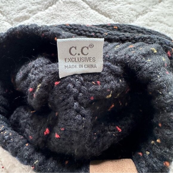 C.C. Boutique | Black Speckle Knit Beanie | One Size Adult - Picture 9 of 10